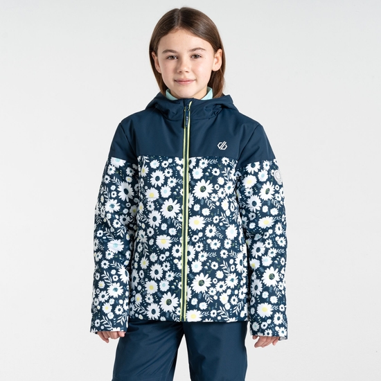 Liftie Enfant Veste de ski Moonlight Denim Daisy Print