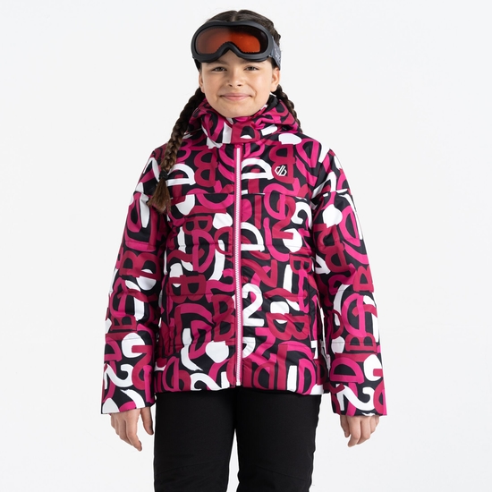 Kids' Liftie Ski Jacket Pink Graffiti Print