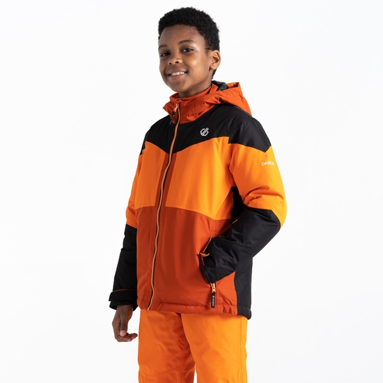 Kids' Slush Ski Jacket Puffins Orange Black 