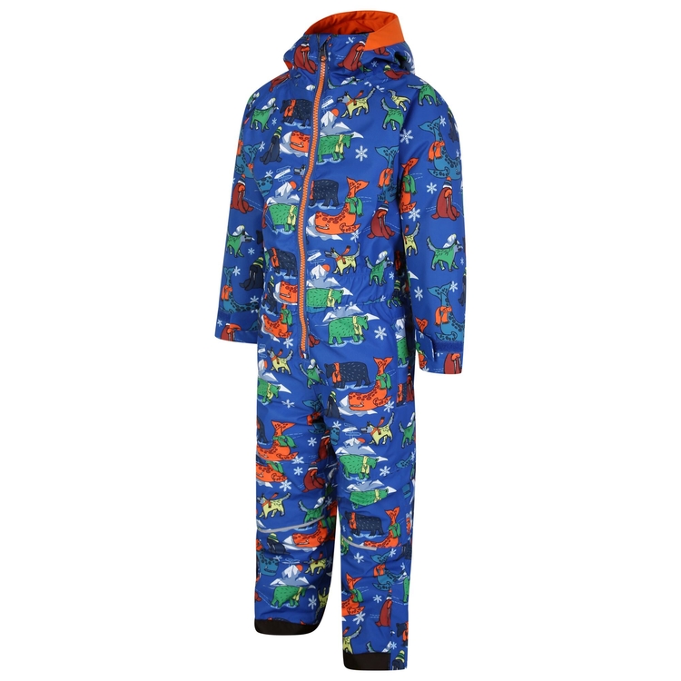 Kids Snowplay Snowsuit Blue Arctic Animals Dare2B UK