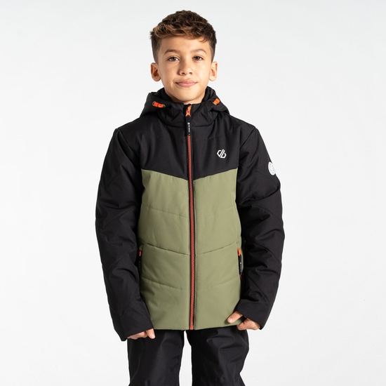 Kids' Jolly Puffer Jacket Black Olivine Green