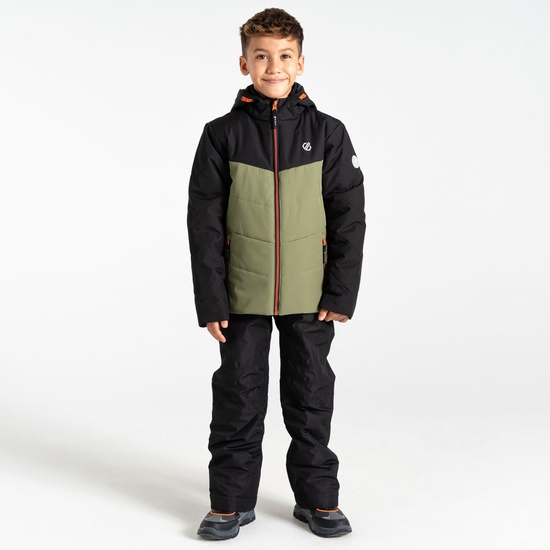 Kids' Jolly Puffer Jacket Black Olivine Green