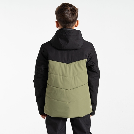 Kids' Jolly Puffer Jacket Black Olivine Green
