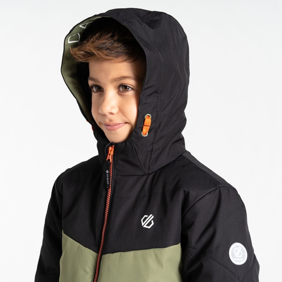 Kids' Jolly Puffer Jacket Black Olivine Green
