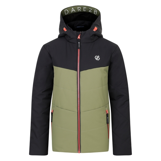 Kids' Jolly Puffer Jacket Black Olivine Green