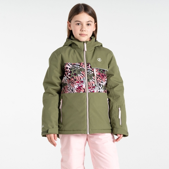 Kids' Traverse II Jacket Green Leopard Print