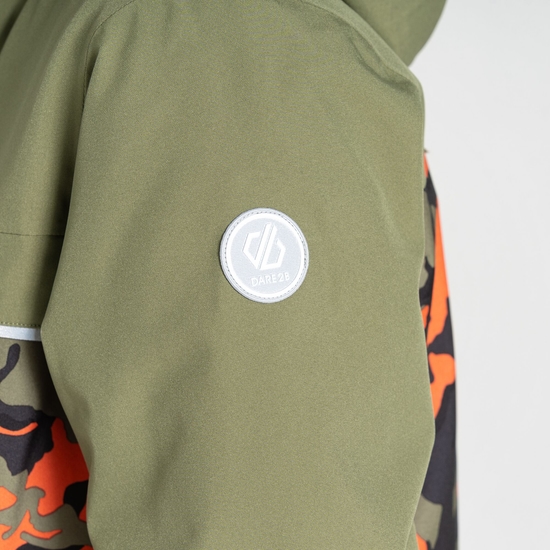 Kids' Traverse II Ski Jacket Orange Rust Camo Print