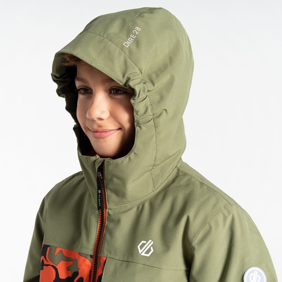 Kids' Traverse II Ski Jacket Orange Rust Camo Print