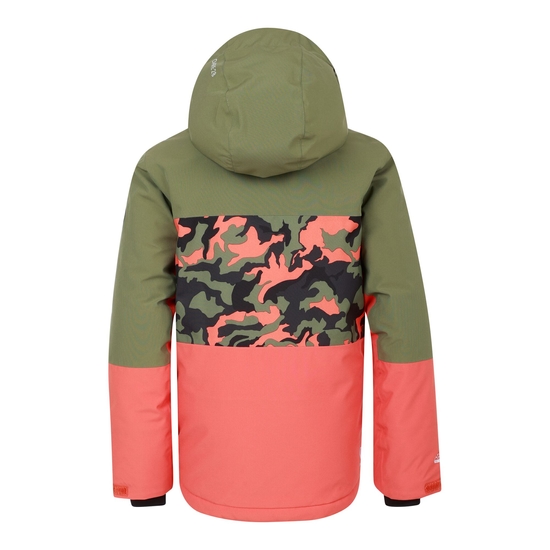 Kids' Traverse II Ski Jacket Orange Rust Camo Print