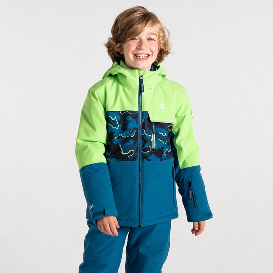 Kids' Traverse II Jacket Green Blue Camo Print