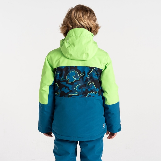 Kids' Traverse II Ski Jacket Green Blue Camo Print