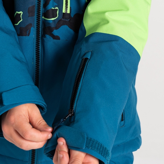 Kids' Traverse II Ski Jacket Green Blue Camo Print