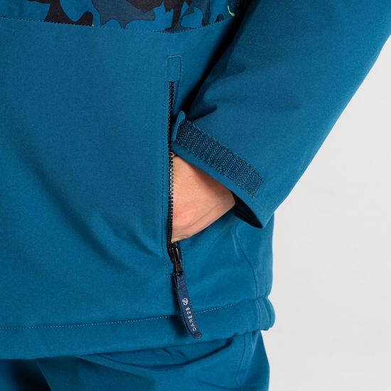 Kids' Traverse II Ski Jacket Green Blue Camo Print