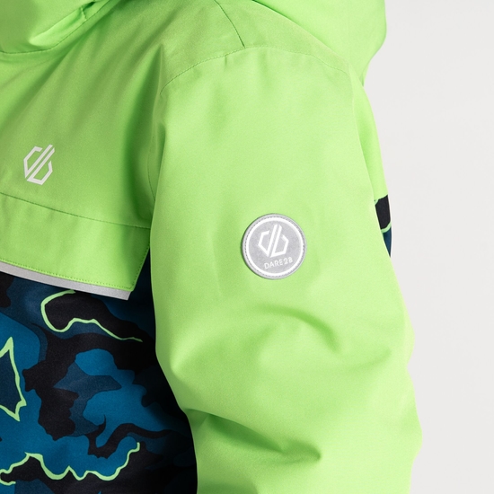 Kids' Traverse II Ski Jacket Green Blue Camo Print