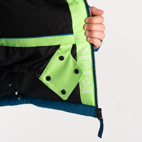 Kids' Traverse II Ski Jacket Green Blue Camo Print