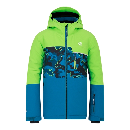 Kids' Traverse II Ski Jacket Green Blue Camo Print