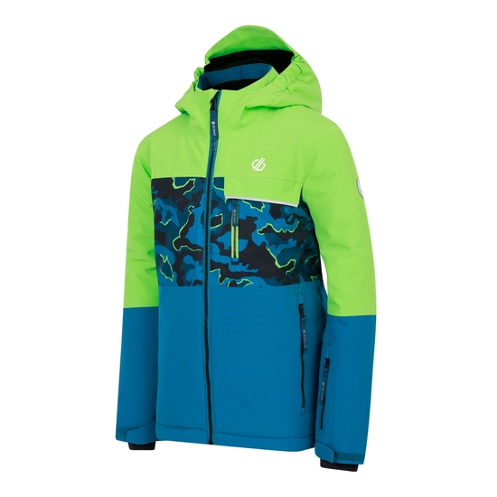 Kids' Traverse II Ski Jacket Green Blue Camo Print
