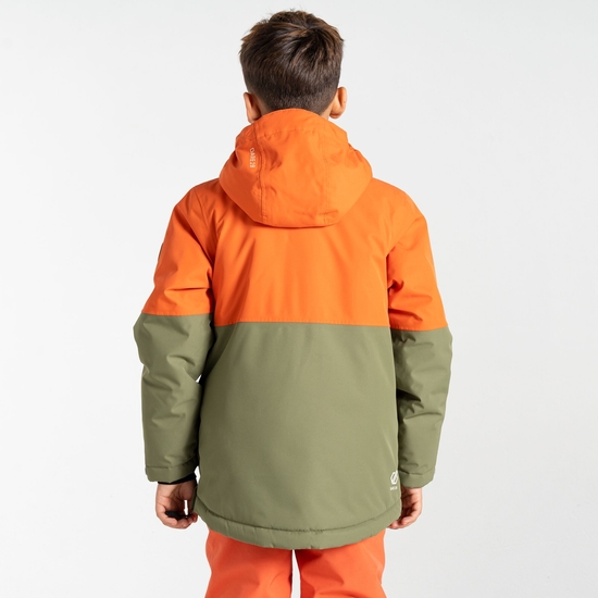 Kids' Freehand Overhead Ski Jacket Orange Rust Green