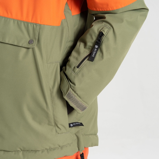 Kids' Freehand Overhead Ski Jacket Orange Rust Green