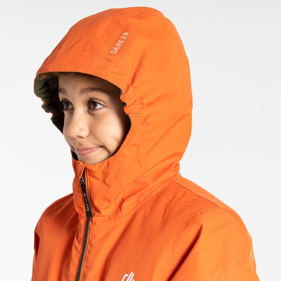Kids' Freehand Overhead Ski Jacket Orange Rust Green
