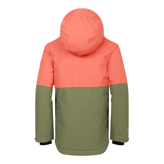 Kids' Freehand Overhead Ski Jacket Orange Rust Green
