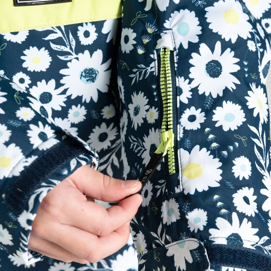 Kids' Freehand Overhead Ski Jacket Moonlight Denim Daisy Print