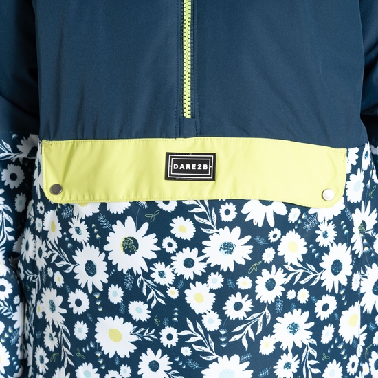 Kids' Freehand Overhead Ski Jacket Moonlight Denim Daisy Print