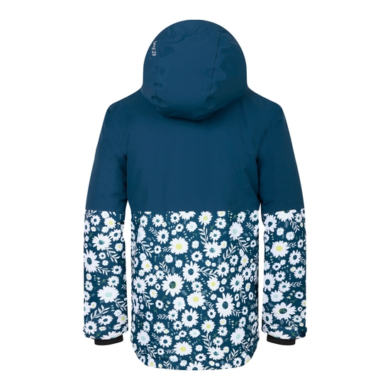 Kids' Freehand Overhead Ski Jacket Moonlight Denim Daisy Print
