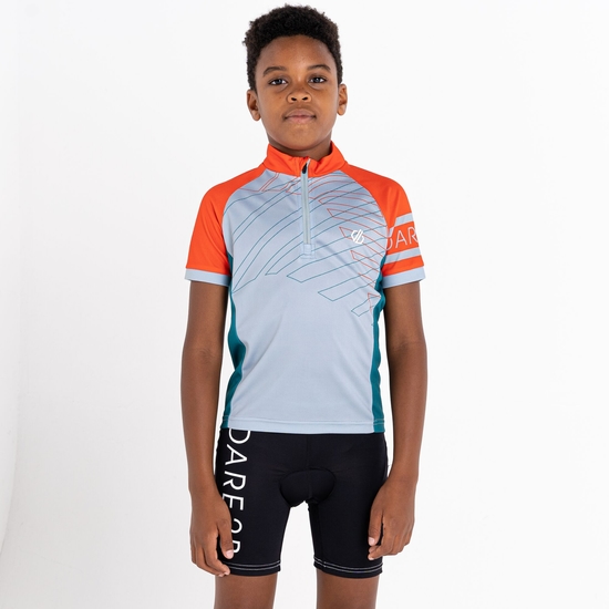 Kids' Speed Up Cycling Jersey Trail Blaze Fortune Green