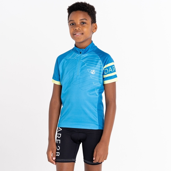 Kids' Speed Up Cycling Jersey Deep Water Blue
