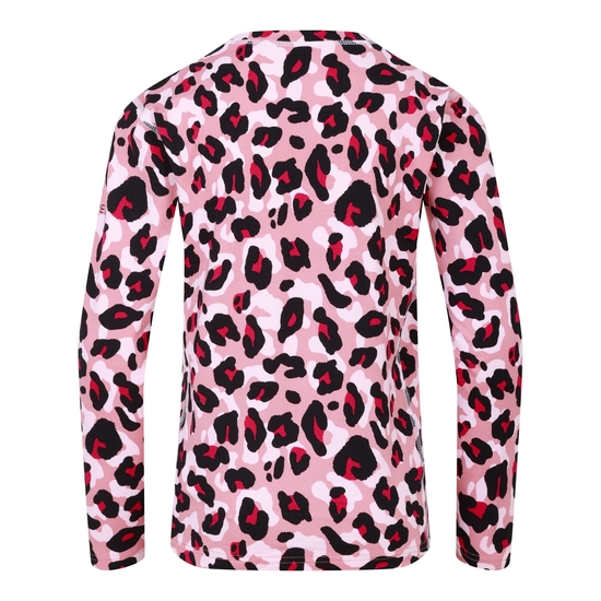 Kids' Pow II Baselayer Set Dusty Rose Cheetah Print