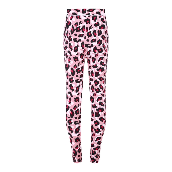 Kids' Pow II Baselayer Set Dusty Rose Cheetah Print