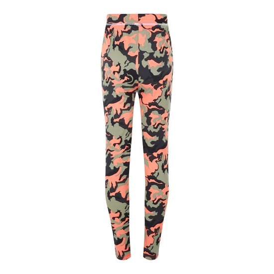 Kids' Pow II Baselayer Set Rusty Orange Camo Print