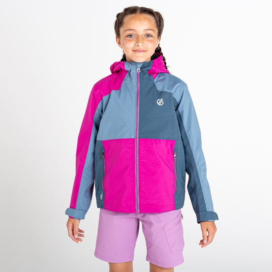 Kids' In The Lead III Recycled Waterproof Jacket Fuchsia Bluestone