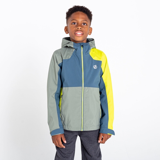 Kids' In The Lead III Recycled Waterproof Jacket Orion Grey Agave Green