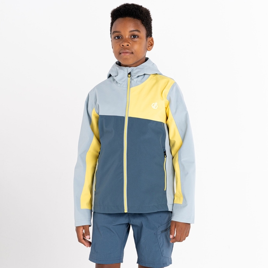 Kids' Explore Waterproof Jacket Orion Grey Electric Yellow