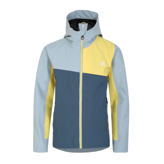 Kids' Explore Waterproof Jacket Orion Grey Electric Yellow