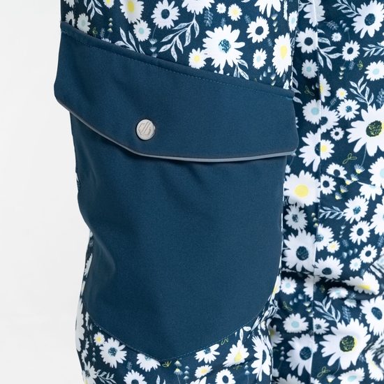 Kids' Pow Ski Pants Moonlight Denim Daisy Print