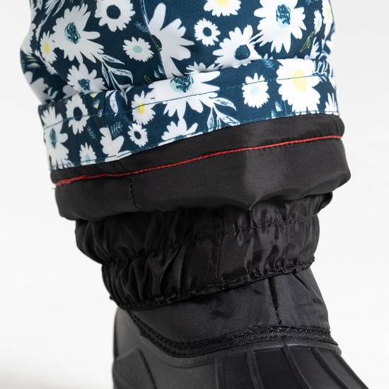 Kids' Pow Ski Pants Moonlight Denim Daisy Print