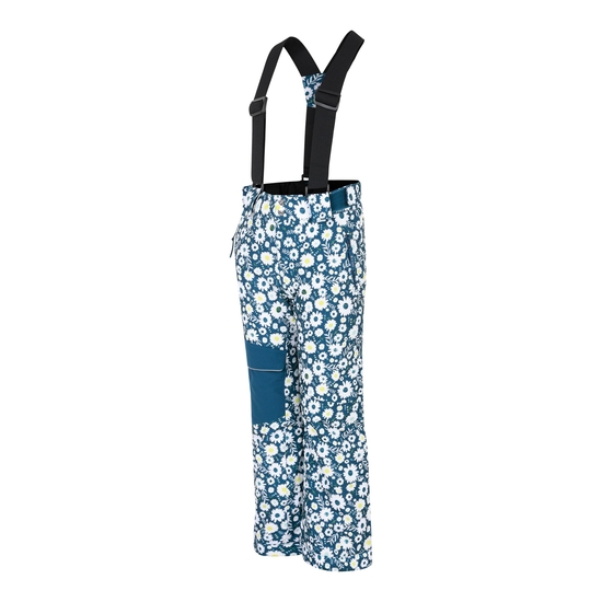 Kids' Pow Ski Pants Moonlight Denim Daisy Print