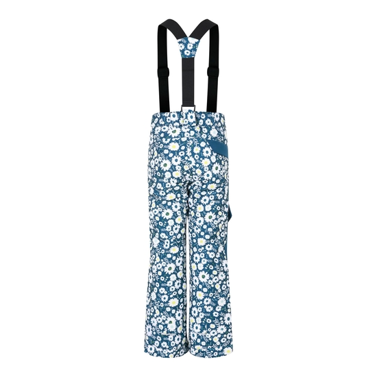 Kids' Pow Ski Pants Moonlight Denim Daisy Print