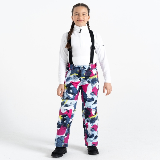 Kids' Pow Ski Pants Blue Abstract