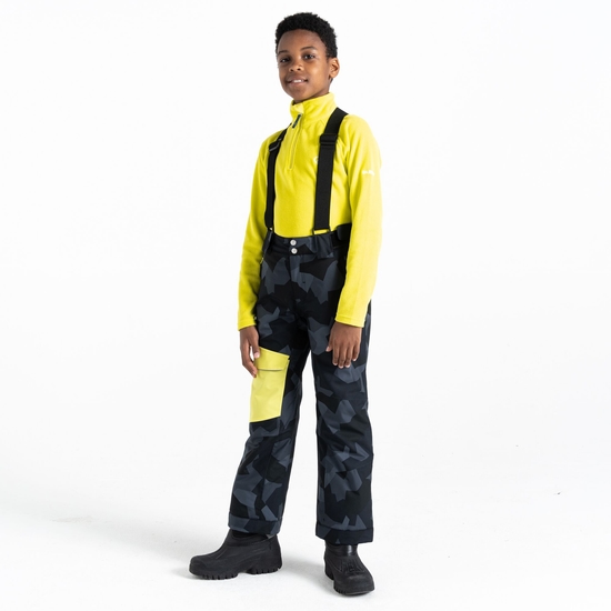 Kids' Pow Ski Pants Black Camo Print 