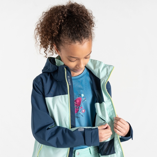 Kids' Explore II Waterproof Jacket  Mint Green Moonlight Denim