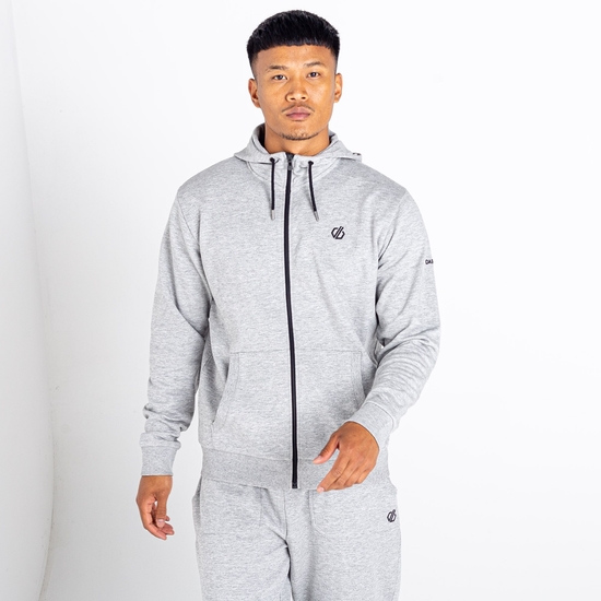 Men's Lounge Out Full Zip Hoodie Ash Grey Marl