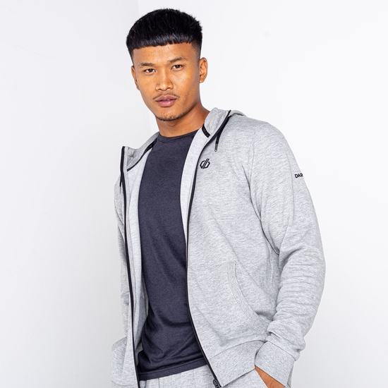 Men's Lounge Out Full Zip Hoodie Ash Grey Marl