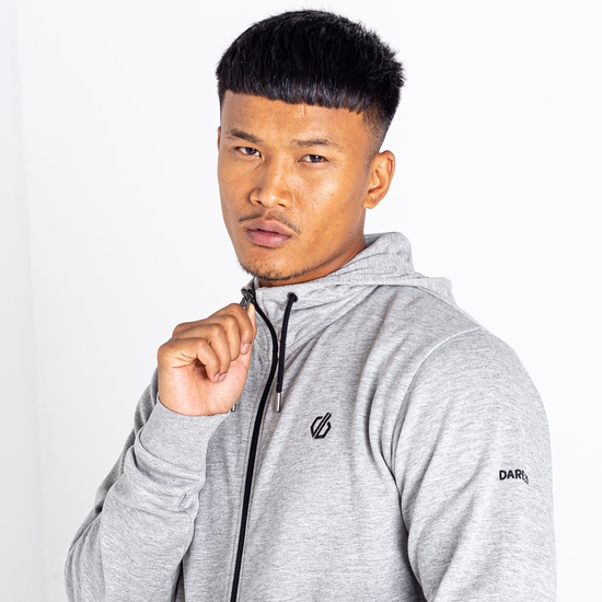 Men's Lounge Out Full Zip Hoodie Ash Grey Marl