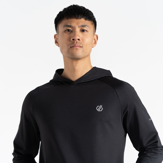 Herren Sprinted Fitness-Hoodie  Schwarz