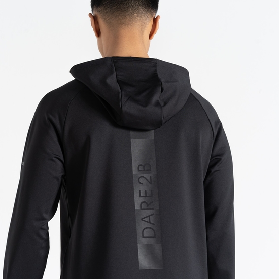 Herren Sprinted Fitness-Hoodie  Schwarz