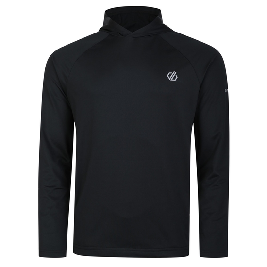 Herren Sprinted Fitness-Hoodie  Schwarz